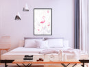 Poster - Flamingos and Triangles  - zwart