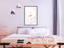 Poster - Flamingos and Triangles  - zwart passepartout