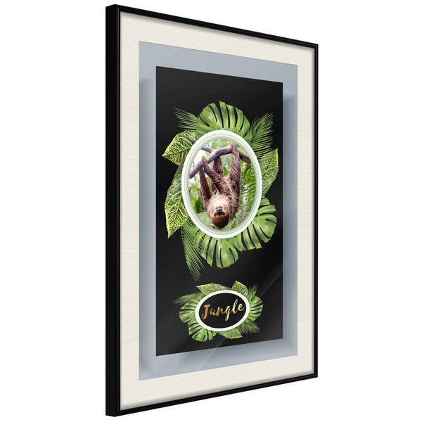 Poster - Greetings from the Jungle  - zwart passepartout