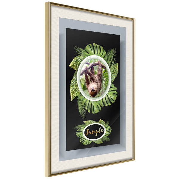 Poster - Greetings from the Jungle  - goud passepartout