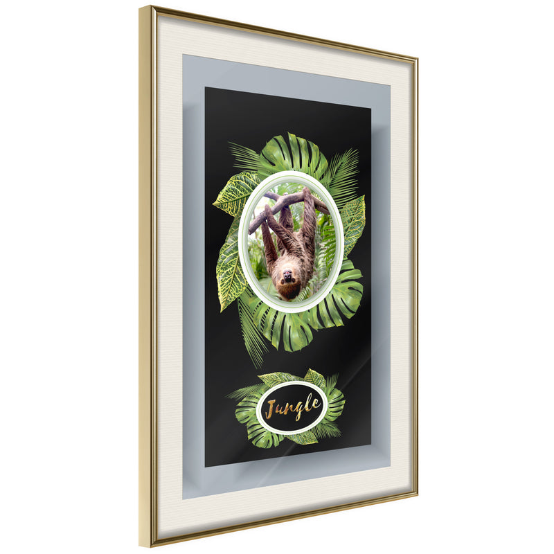 Poster - Greetings from the Jungle  - goud passepartout