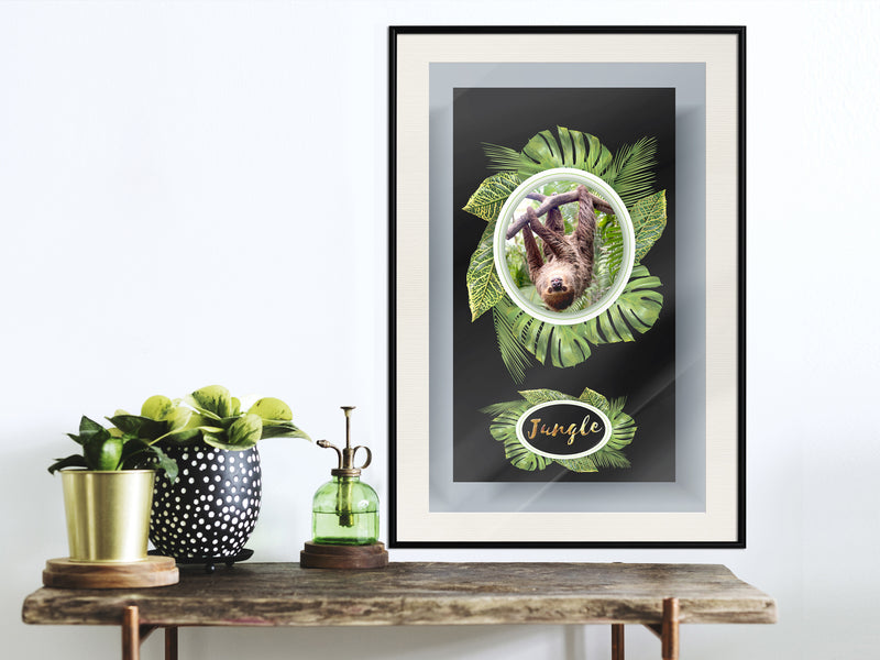Poster - Greetings from the Jungle  - zwart passepartout