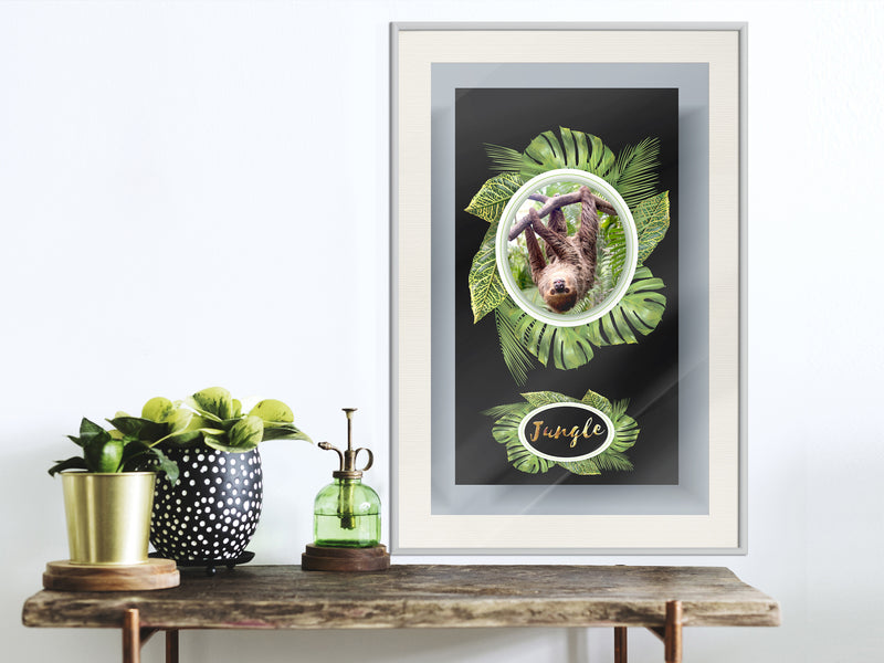 Poster - Greetings from the Jungle  - wit passepartout
