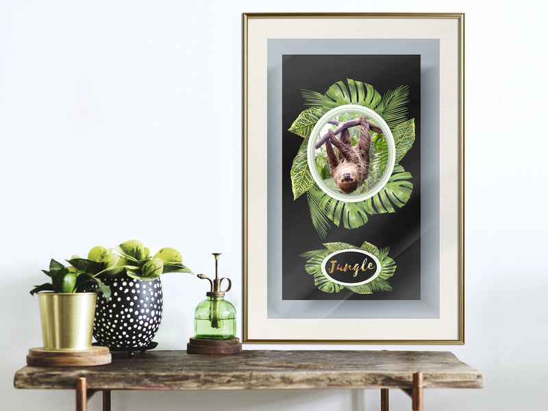 Poster - Greetings from the Jungle  - goud passepartout