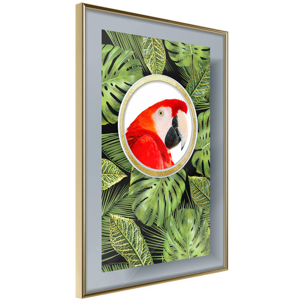 Poster - Parrot Says Hi  - goud