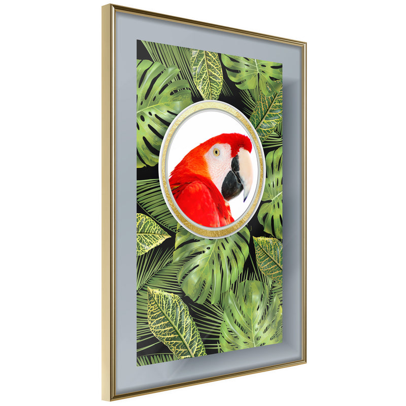Poster - Parrot Says Hi  - goud