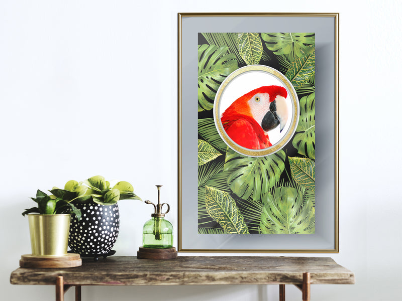 Poster - Parrot Says Hi  - goud