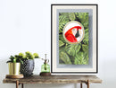 Poster - Parrot Says Hi  - zwart passepartout