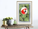 Poster - Parrot Says Hi  - goud passepartout