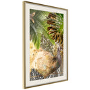 Poster - Fairy-Tale Peacock in the Jungle  - goud passepartout