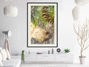 Poster - Fairy-Tale Peacock in the Jungle  - zwart passepartout