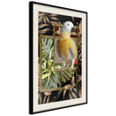 Poster - Composition with Gold Parrot  - zwart passepartout