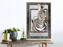 Poster - Zebra in the Frame  - goud