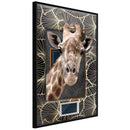 Poster - Giraffe in the Frame  - zwart