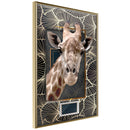 Poster - Giraffe in the Frame  - goud
