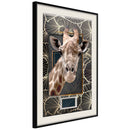 Poster - Giraffe in the Frame  - zwart passepartout