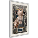 Poster - Giraffe in the Frame  - wit passepartout