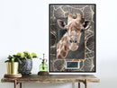 Poster - Giraffe in the Frame  - zwart