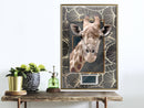 Poster - Giraffe in the Frame  - goud