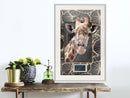 Poster - Giraffe in the Frame  - wit passepartout