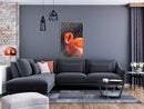 Poster - Orange Flamingo  - goud