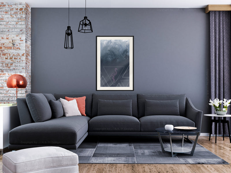 Poster - Geometric Jungle  - zwart passepartout