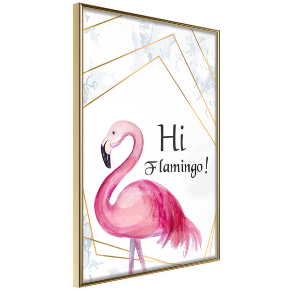 Poster - Pink Visitor  - goud