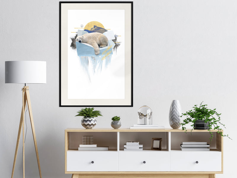 Poster - King of the Arctic  - zwart passepartout