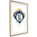 Poster - Little Penguins  - goud passepartout