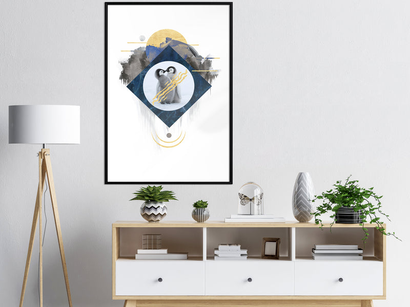 Poster - Little Penguins  - zwart