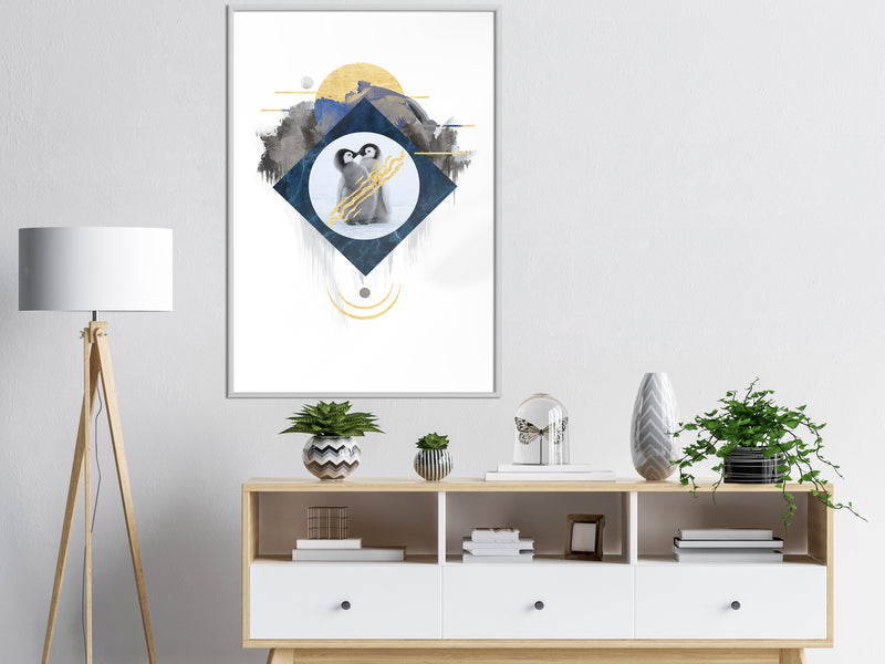 Poster - Little Penguins  - wit