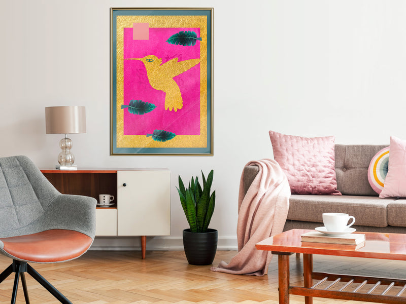 Poster - Native American Hummingbird  - goud