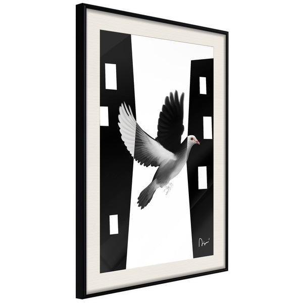 Poster - Caught in Flight  - zwart passepartout