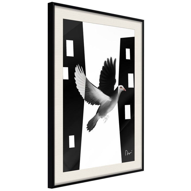 Poster - Caught in Flight  - zwart passepartout