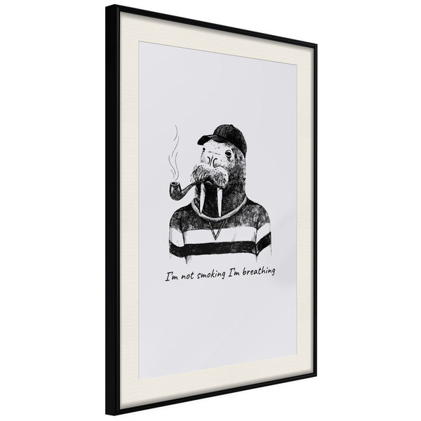 Poster - Captain Walrus  - zwart passepartout
