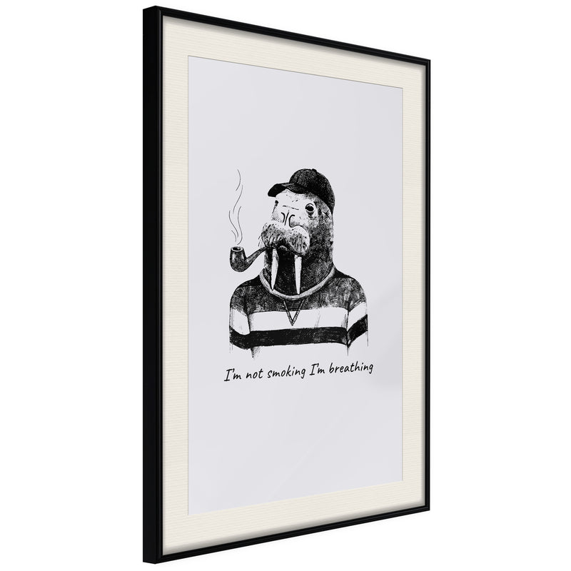 Poster - Captain Walrus  - zwart passepartout