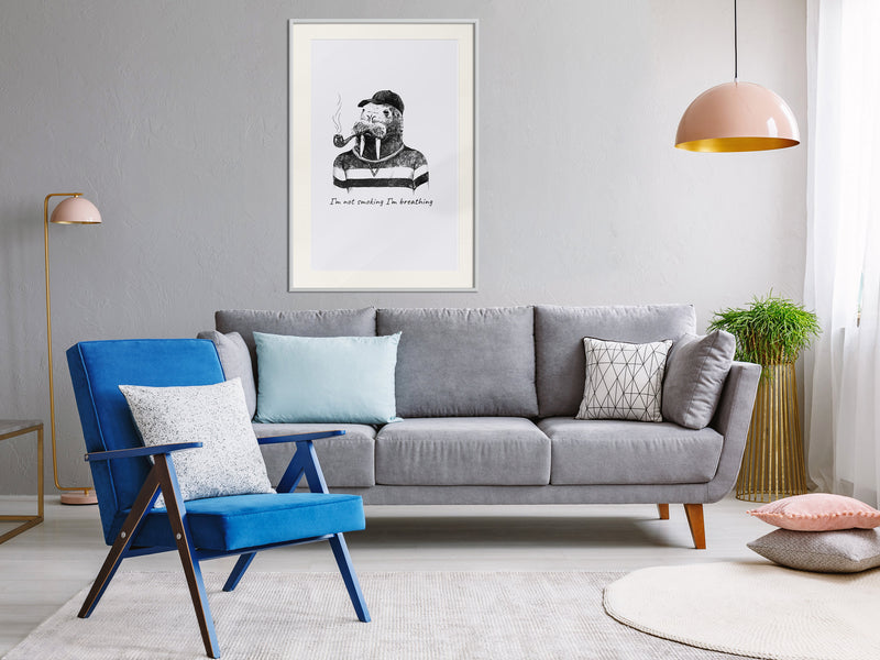 Poster - Captain Walrus  - wit passepartout