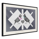 Poster - Bird Love  - zwart passepartout