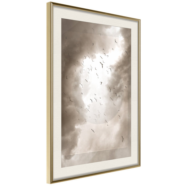 Poster - Disturbed Flight  - goud passepartout