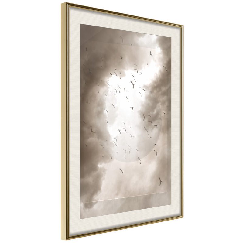 Poster - Disturbed Flight  - goud passepartout