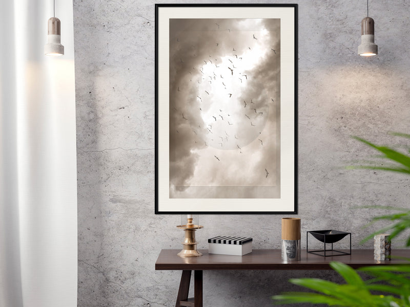 Poster - Disturbed Flight  - zwart passepartout