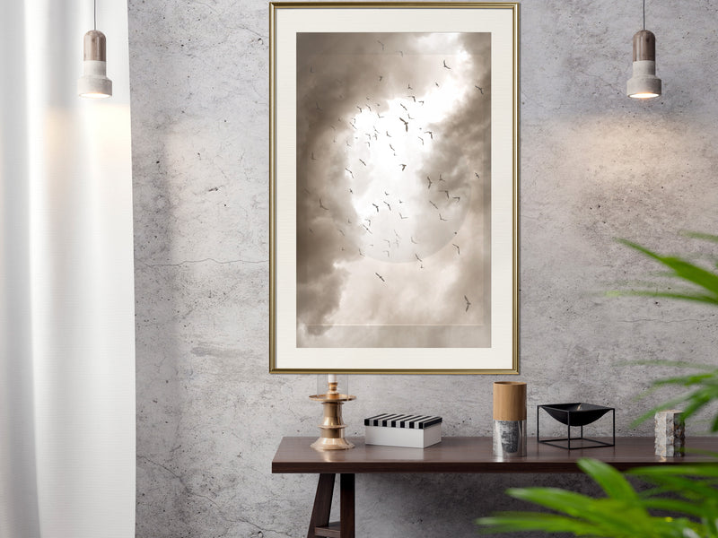 Poster - Disturbed Flight  - goud passepartout