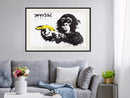 Poster - Banksy: Banana Gun I  - zwart passepartout