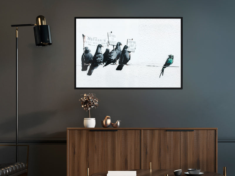 Poster - Banksy: Pigeons  - zwart