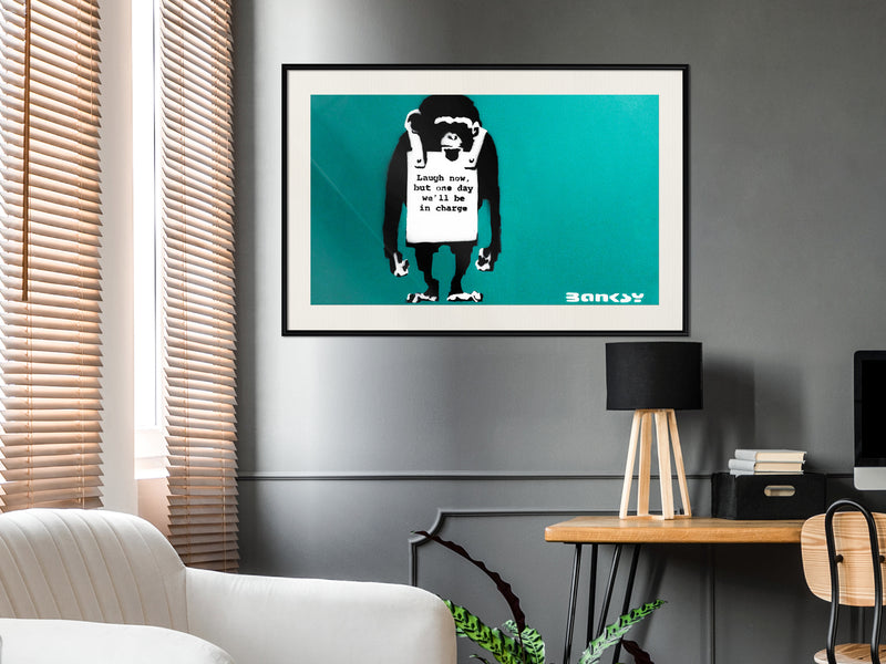 Poster - Banksy: Laugh Now  - zwart passepartout