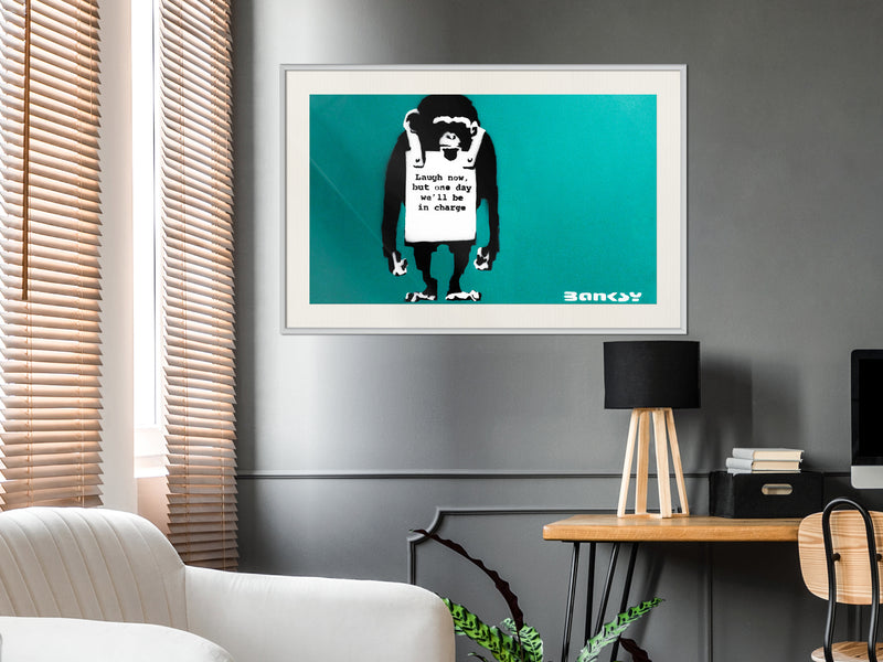 Poster - Banksy: Laugh Now  - wit passepartout