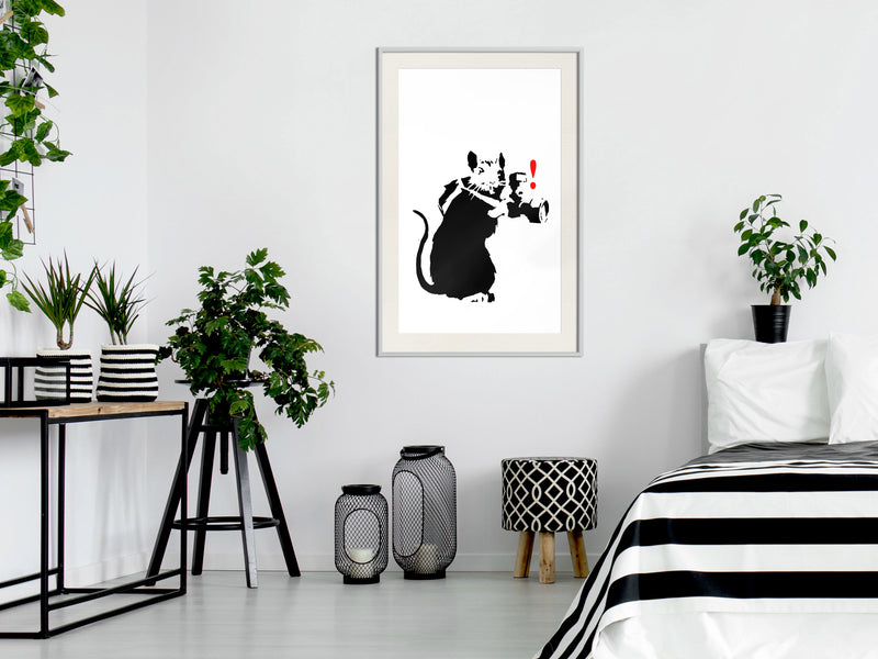 Poster - Banksy: Rat Photographer  - wit passepartout