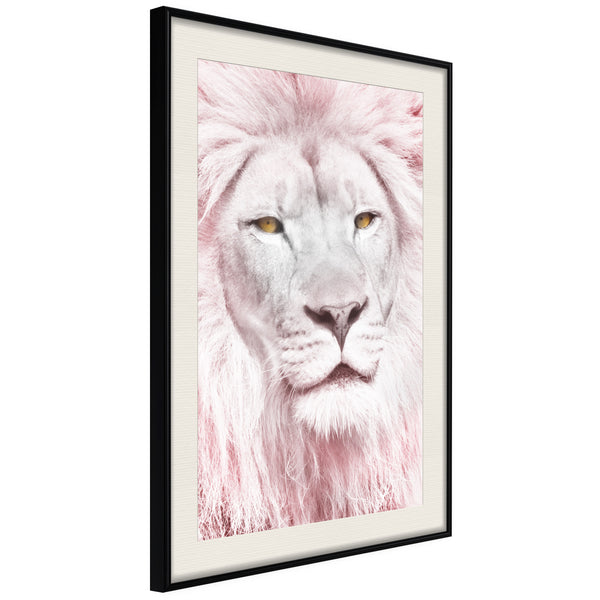 Poster - Dreamy Lion  - zwart passepartout