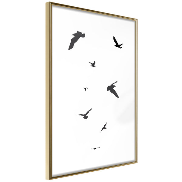 Poster - Birds  - goud