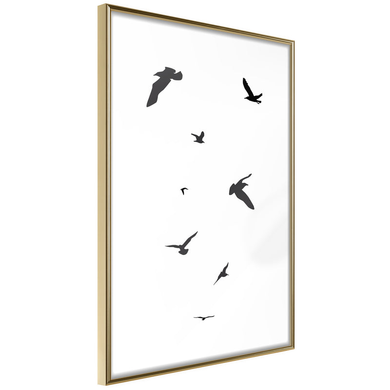 Poster - Birds  - goud